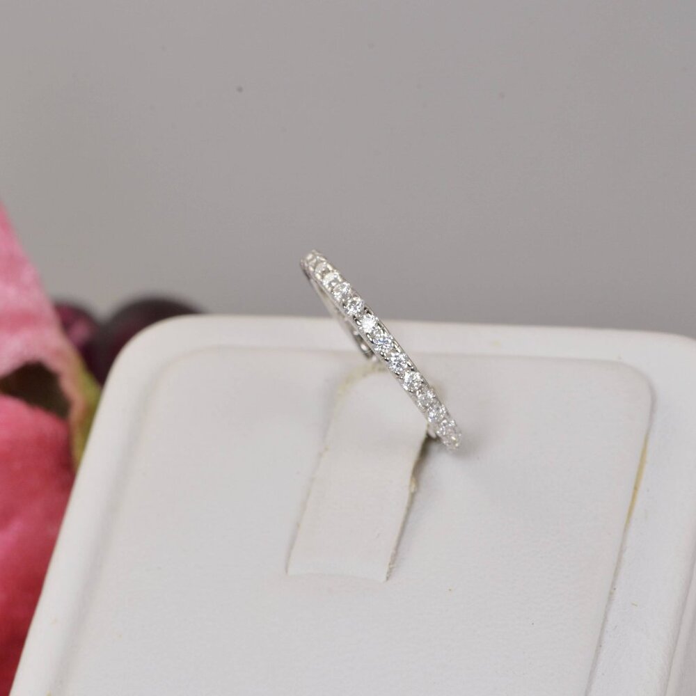 Authentic Genuine Moissanite Diamonds Full Eternity Ring Band - Picture 5 of 9